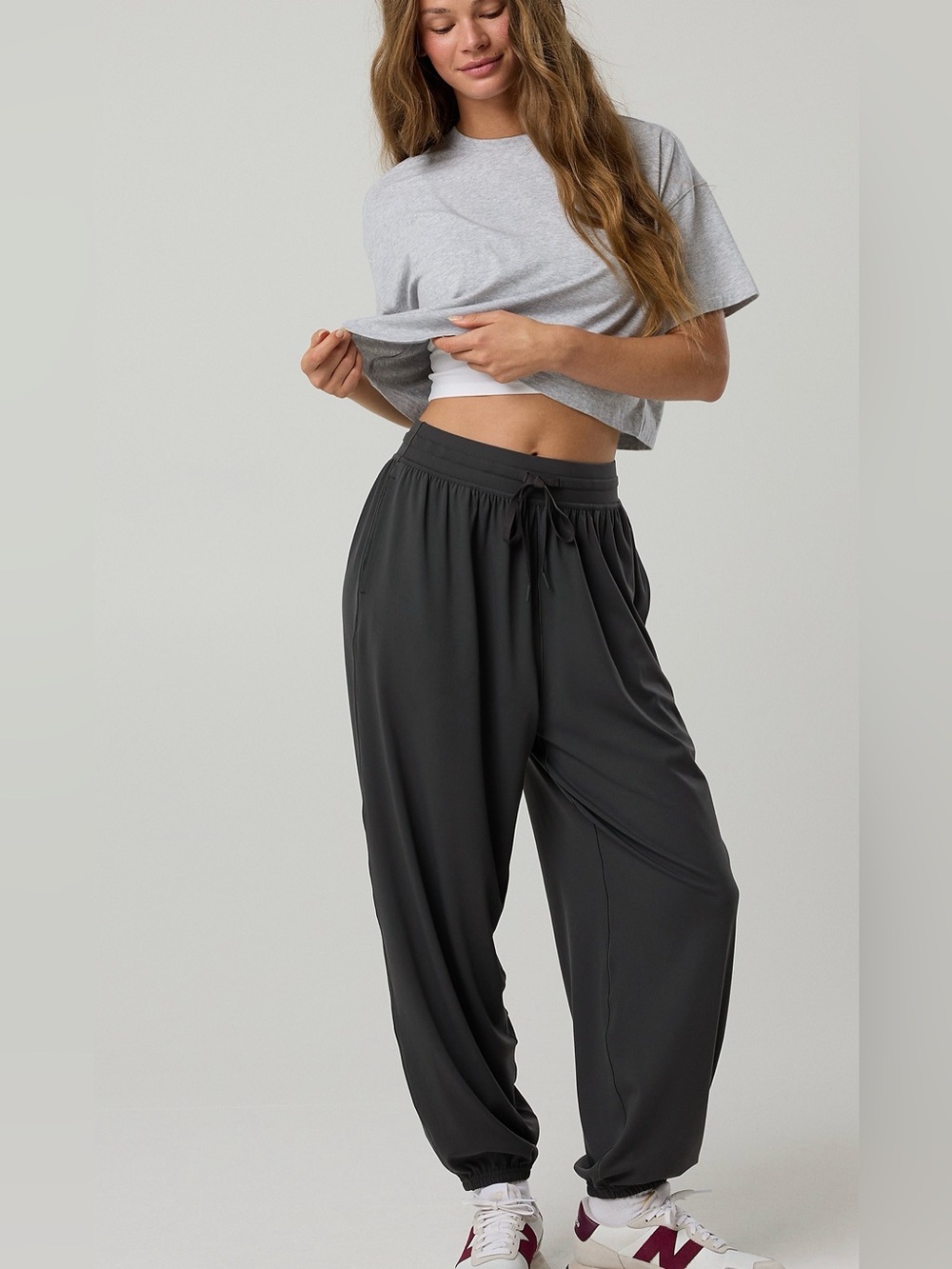 Offline by Aerie Real Me Baggy Jogger Size Large Charcoal Grey